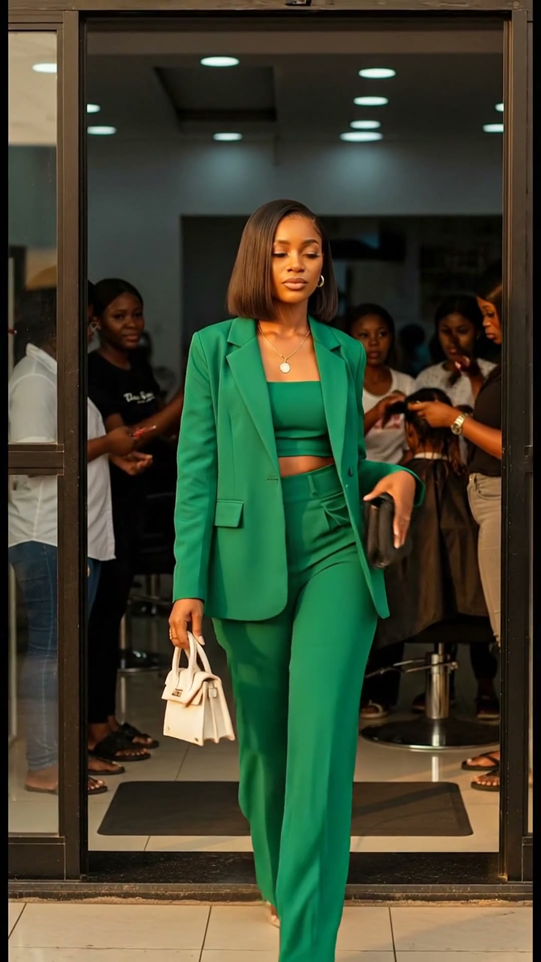 An outfit shot on a model